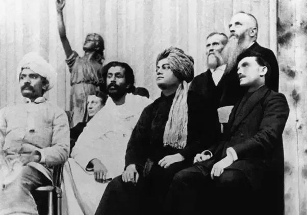 Swami Vivekananda on the platform of the Parliament of Religions