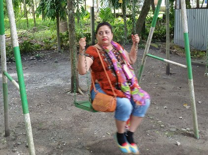 A small playing corner in the resort with swings