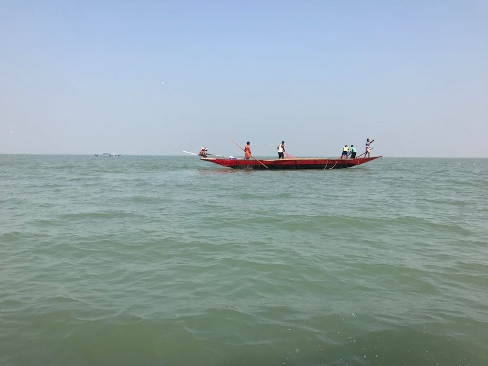 Fishermen in the sea for catching fish