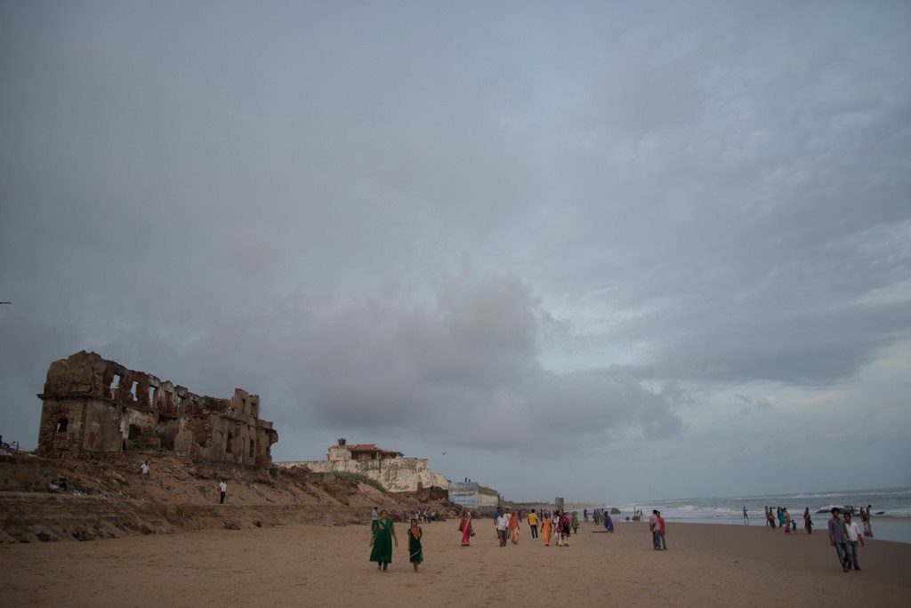 Ruins of an old building on the beach