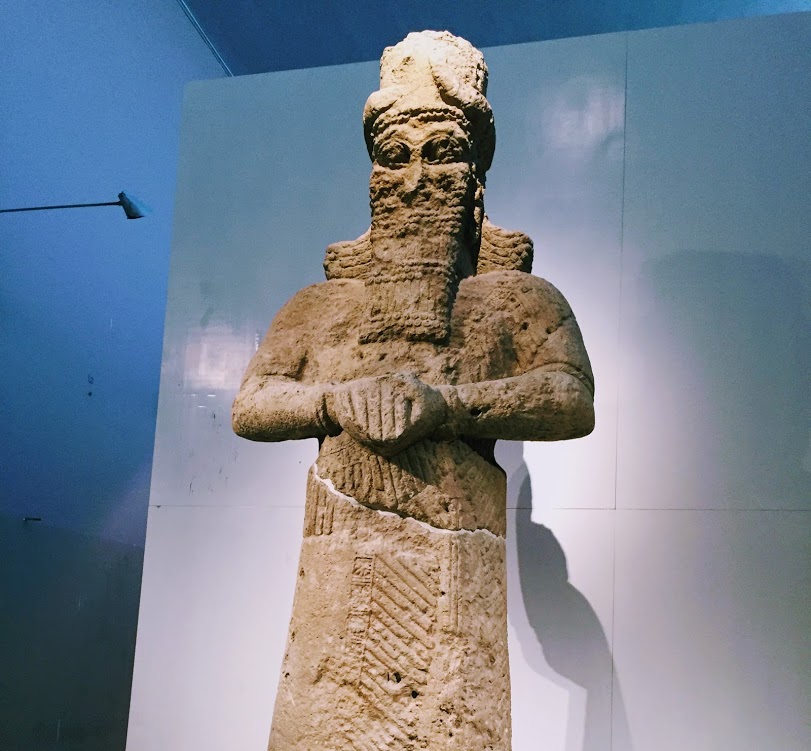 A gigantic limestone statue of Nabu, god of knowledge and wisdom, found in one of gates of the Nebu temple dated to the 8th century BCE.