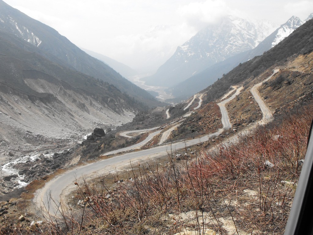 The road to Zero Point from Yumthang valley