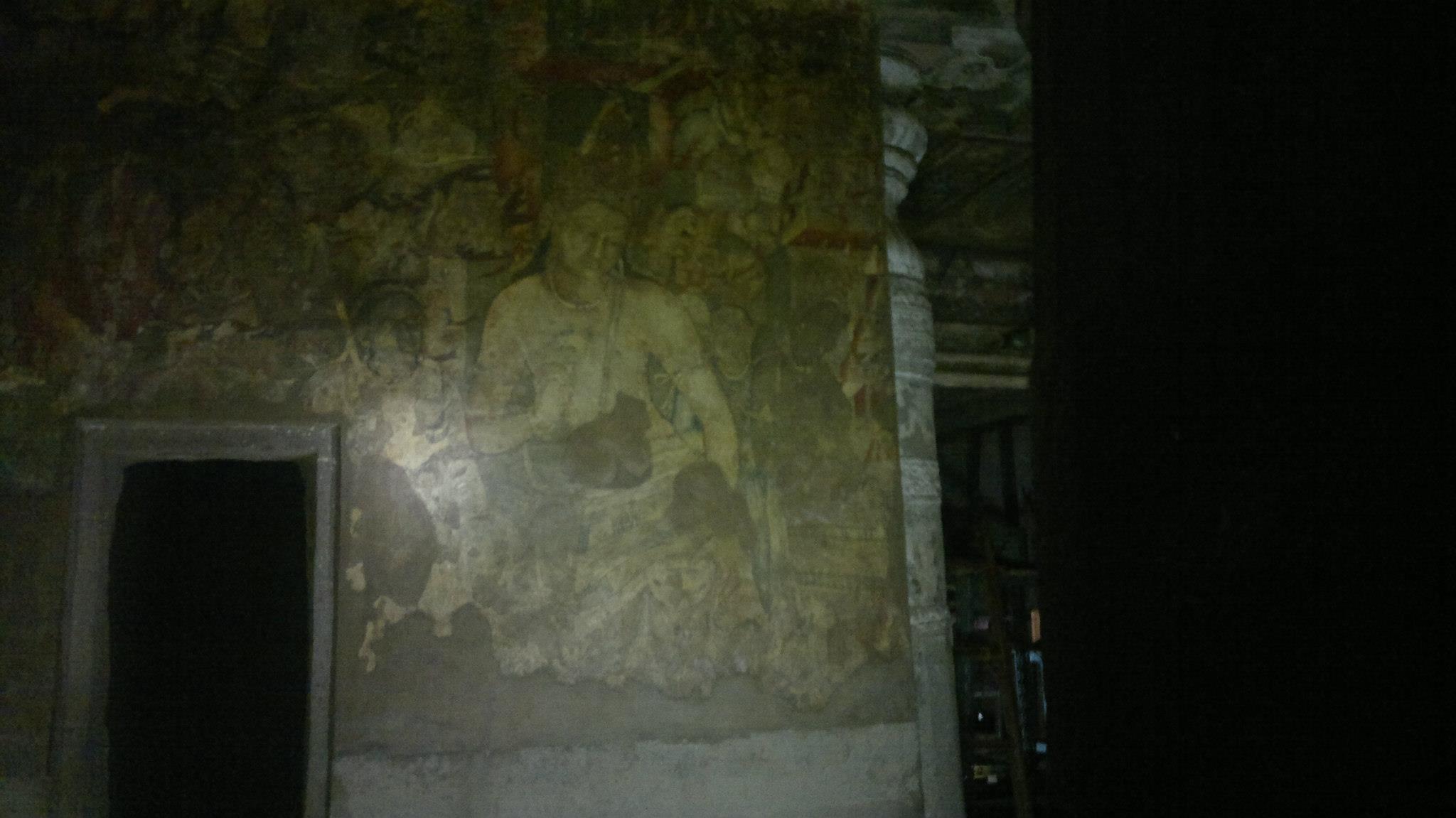 Ajanta-paintings inside cave no.1 bodhisatvapadmapani