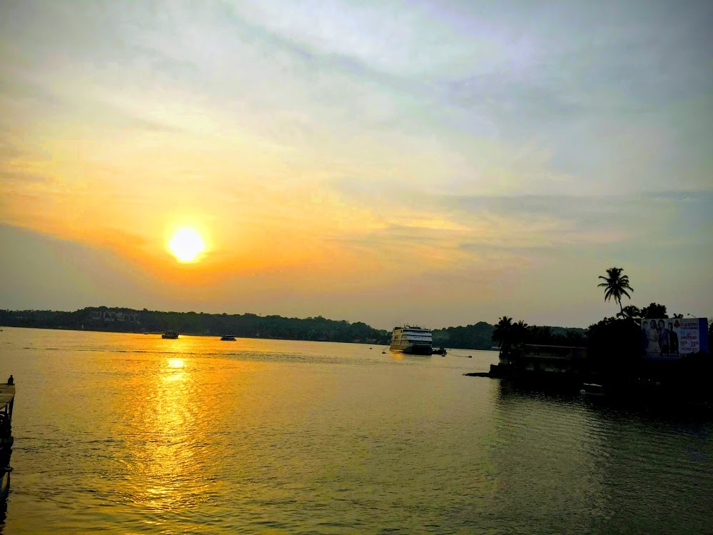 Sunset over Mandovi river