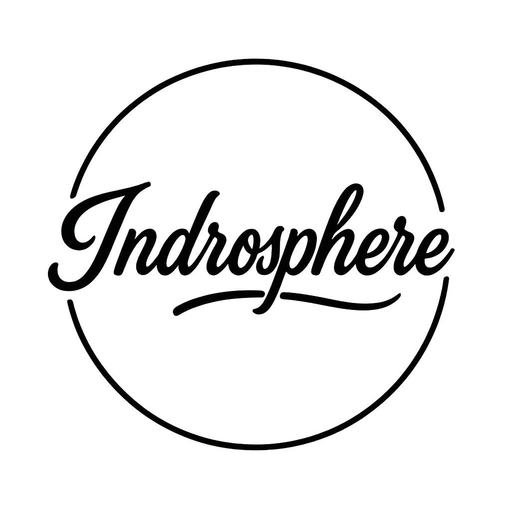 Indrosphere-Cursive in circle – Indrosphere